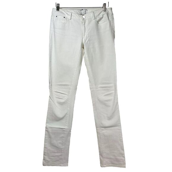 Adam Lippes White Straight Leg Jeans Woman’s 4 GUC Button Pockets - Picture 1 of 16